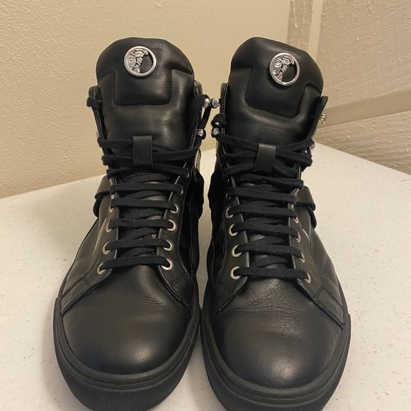 Versace Collection Black patent leather harness high top - Picture 3 of 5
